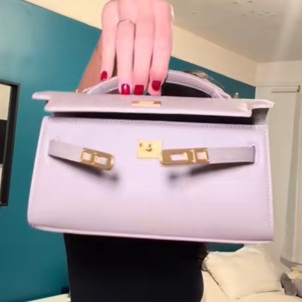 JW PEI Gray Structured Top-Handle Satchel with Gold Hardware - Picture 5 of 6
